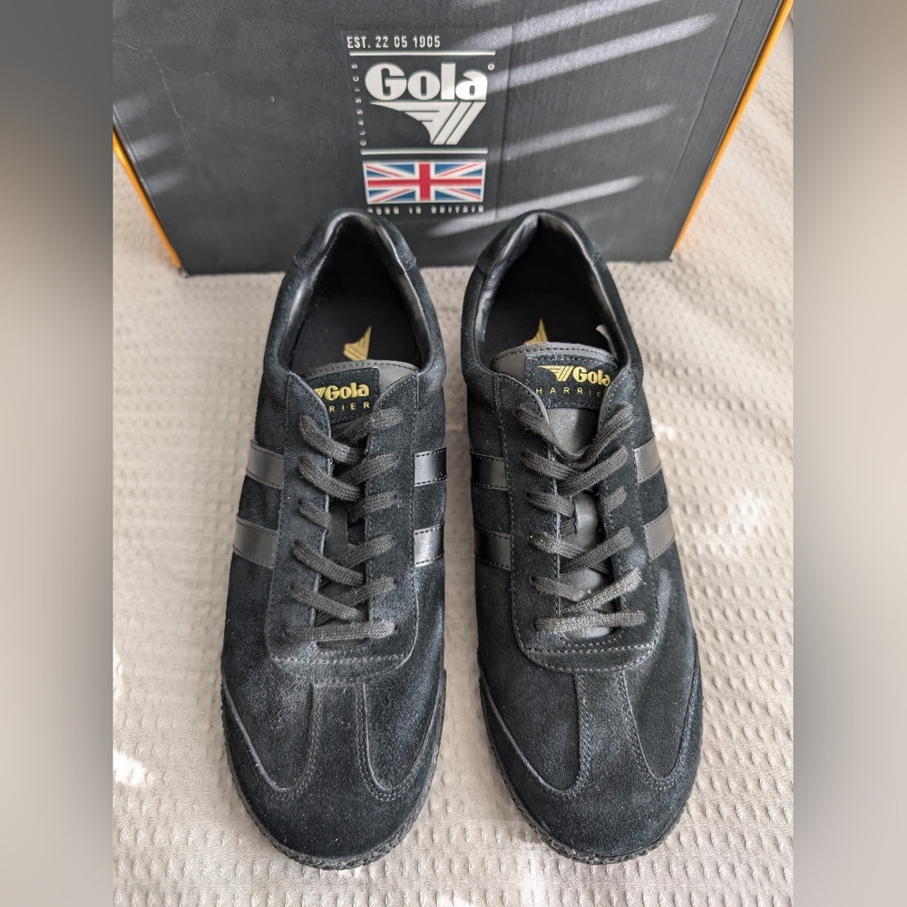 Gola Men's Harrier, Suede Black Black Black - 12 US